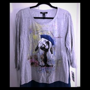 Super cute bunny shirt w/ chiffon bottom